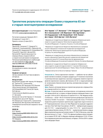 Трехлетние результаты операции Озаки у пациентов 65 лет и старше: многоцентровое исследование