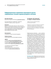 Бифуркационные поражения коронарного русла: современные техники эндоваскулярного лечения