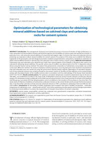Optimization of technological parameters for obtaining mineral additives based on calcined clays and carbonate rocks for cement systems