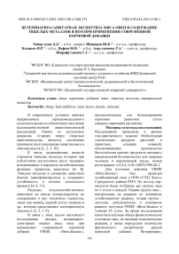 Ветеринарно-санитарная экспертиза мяса овец и содержание тяжелых металлов в нем при применении современной кормовой добавки