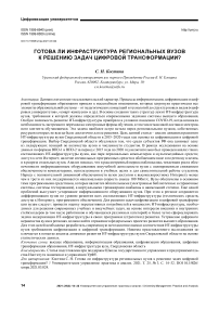 Готова ли инфраструктура региональных вузов к решению задач цифровой трансформации?