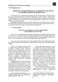 Концептуальные пробелы в законодательстве об исполнительном производстве