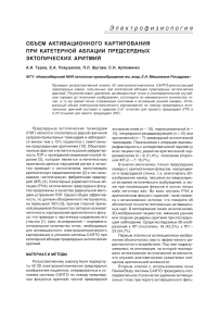 Объем активационного картирования при катетерной аблации предсердных эктопических аритмий