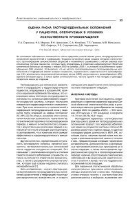 Оценка риска гастродуоденальных осложнений у пациентов, оперируемых в условиях искусственного кровообращения