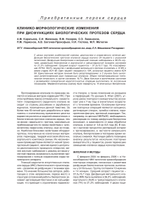 Клинико-морфологические изменения при дисфункциях биологических протезов сердца