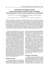 Гипофизарно-тиреоидная система и монооксигеназная функция печени в условиях воспалительного ответа после коронарного шунтирования