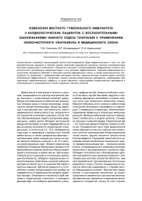 Изменения местного гуморального иммунитета у кардиологических пациенток с воспалительными заболеваниями нижнего отдела гениталий с применением низкочастотного ультразвука и медицинского озона