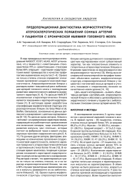 Предоперационная диагностика морфоструктуры атеросклеротических поражений сонных артерий у пациентов с хронической ишемией головного мозга