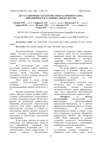 Дегустационные характеристики клариевого сома, выращенного в условиях аквакультуры