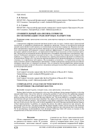Сравнительный анализ веб-сервисов по оптимизации транспортных маршрутов