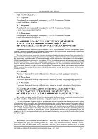 Значимые показатели ипотечных заёмщиков в практике кредитных организаций США (на примере банковского сектора Калифорнии)