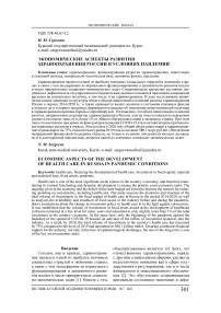 Экономические аспекты развития здравоохранения России в условиях пандемии