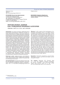 Персональные данные как гражданско-правовая категория