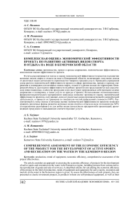 Комплексная оценка экономической эффективности проекта по развитию активных видов спорта и отдыха на воде в Кемеровской области