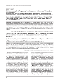 Candida ssp. в биотопе пародонтального кармана у пациентов с различной длительностью течения инсулиннезависимого сахарного диабета