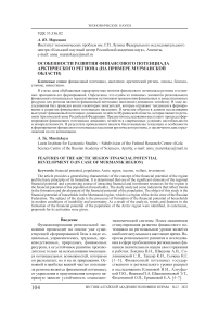 Особенности развития финансового потенциала Арктического региона (на примере Мурманской области)