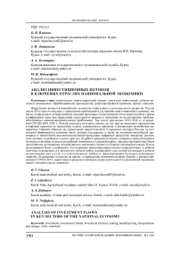 Анализ инвестиционных потоков в ключевых отраслях национальной экономики