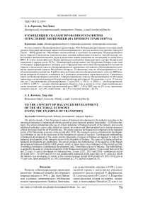 К концепции сбалансированного развития отраслевой экономики (на примере транспорта)