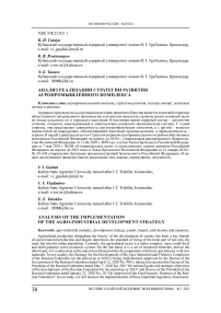 Анализ реализации стратегии развития агропромышленного комплекса