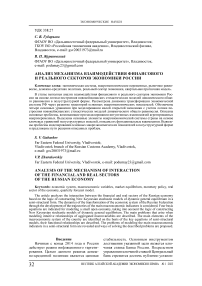 Анализ механизма взаимодействия финансового и реального секторов экономики России