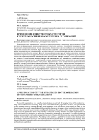 Применение конкурентных стратегий к деятельности некоммерческих организаций