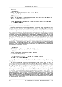 Кластерная политика и инновационные стратегии в стране басков