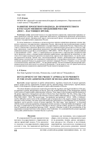 Развитие проектного подхода до приоритетного в государственном управлении России (2018 г. - настоящее время)