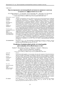 Прогнозирование антимикробной активности пищевого пептида и оценка его эффективности in vitro
