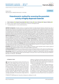 Potentiometric method for assessing the pozzolatic activity of highly dispersed materials