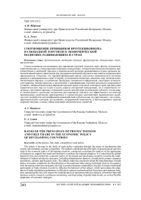 Соотношение принципов протекционизма и свободной торговли в экономической политике развивающихся стран