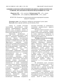 Влияние комплексной кормовой добавки на физиологическое развитие, метаболизм и мясную продуктивность уток