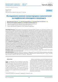 Исследование влияния наноуглеродных наполнителей на морфологию эпоксидного связующего