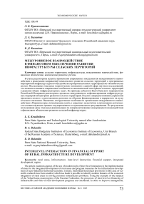 Межуровневое взаимодействие в финансовом обеспечении развития инфраструктуры сельских территорий