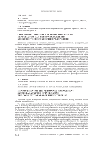 Совершенствование системы управления персоналом как фактор повышения конкурентоспособности предприятия