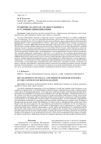 Развитие малого и среднего бизнеса в условиях цифровизации