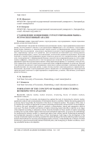 Становление концепции структурирования рынка: ретроспективный анализ