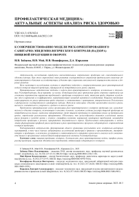 К совершенствованию модели риск-ориентированного санитарно-эпидемиологического контроля (надзора) пищевой продукции в обороте