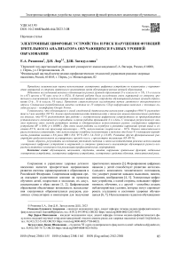 Электронные цифровые устройства и риск нарушения функций зрительного анализатора обучающихся разных уровней образования