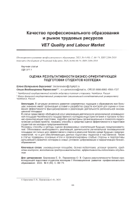 Оценка результативности бизнес-ориентирующей подготовки студентов колледжа