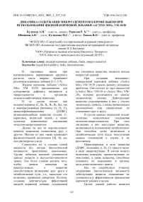 Динамика содержания микроэлементов в крови быков при использовании жидкой кормовой добавки «Active Mix» VM 10/20