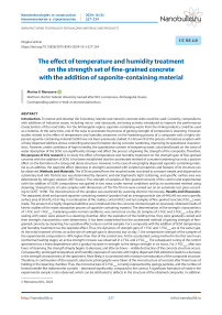 The effect of temperature and humidity treatment on the strength set of fine-grained concrete with the addition of saponite-containing material