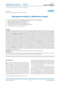 Management Analytics: A Bibliometric Analysis