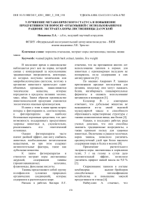 Улучшение метаболического статуса и повышение продуктивности поросят-отъемышей с использованием в рационе экстракта коры лиственницы даурской