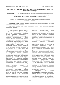 Достоинства и недостатки экстерьерных признаков у лошадей татарской породы