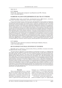 Развитие малого предпринимательства в туризме