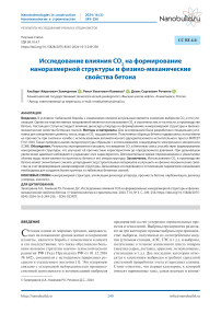 Исследование влияния СО2 на формирование наноразмерной структуры и физико-механические свойства бетона