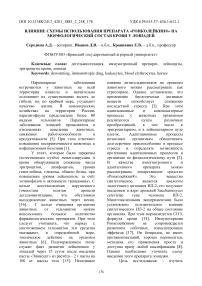 Влияние схемы использования препарата «Ронколейкин®» на морфологический состав крови у лошадей