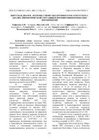 Вирусная диарея - болезнь слизистых крупного рогатого скота: анализ эпизоотической ситуации и противоэпизоотических мероприятий