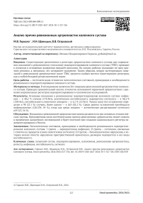 Анализ причин ревизионных артропластик коленного сустава