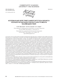 Координация действий университетов и бизнеса: разработка датацентричного инструмента взаимодействия